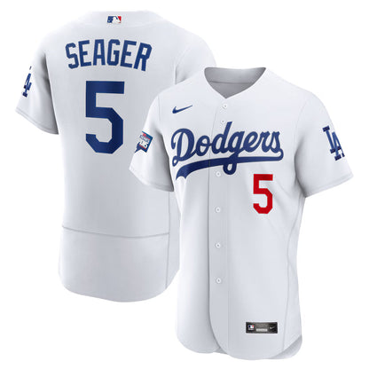 Men's Los Angeles Dodgers Corey Seager White 2020 World Series Champions Home Authentic Player Jersey