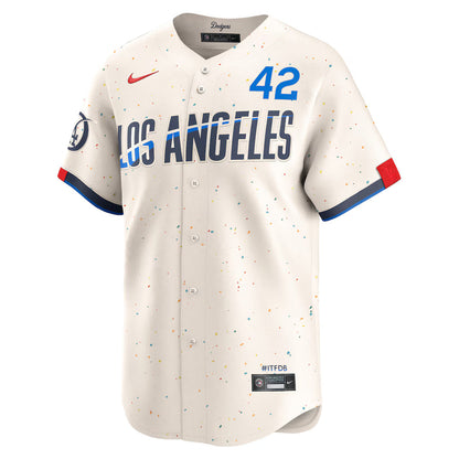 Men's Los Angeles Dodgers Jackie Robinson Cream 2024 City Connect Limited Player Jersey