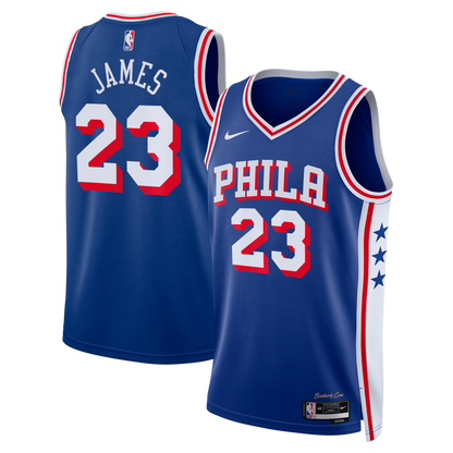 LeBron James Royal Swingman Jersey Philadelphia 76ers - All Stitched