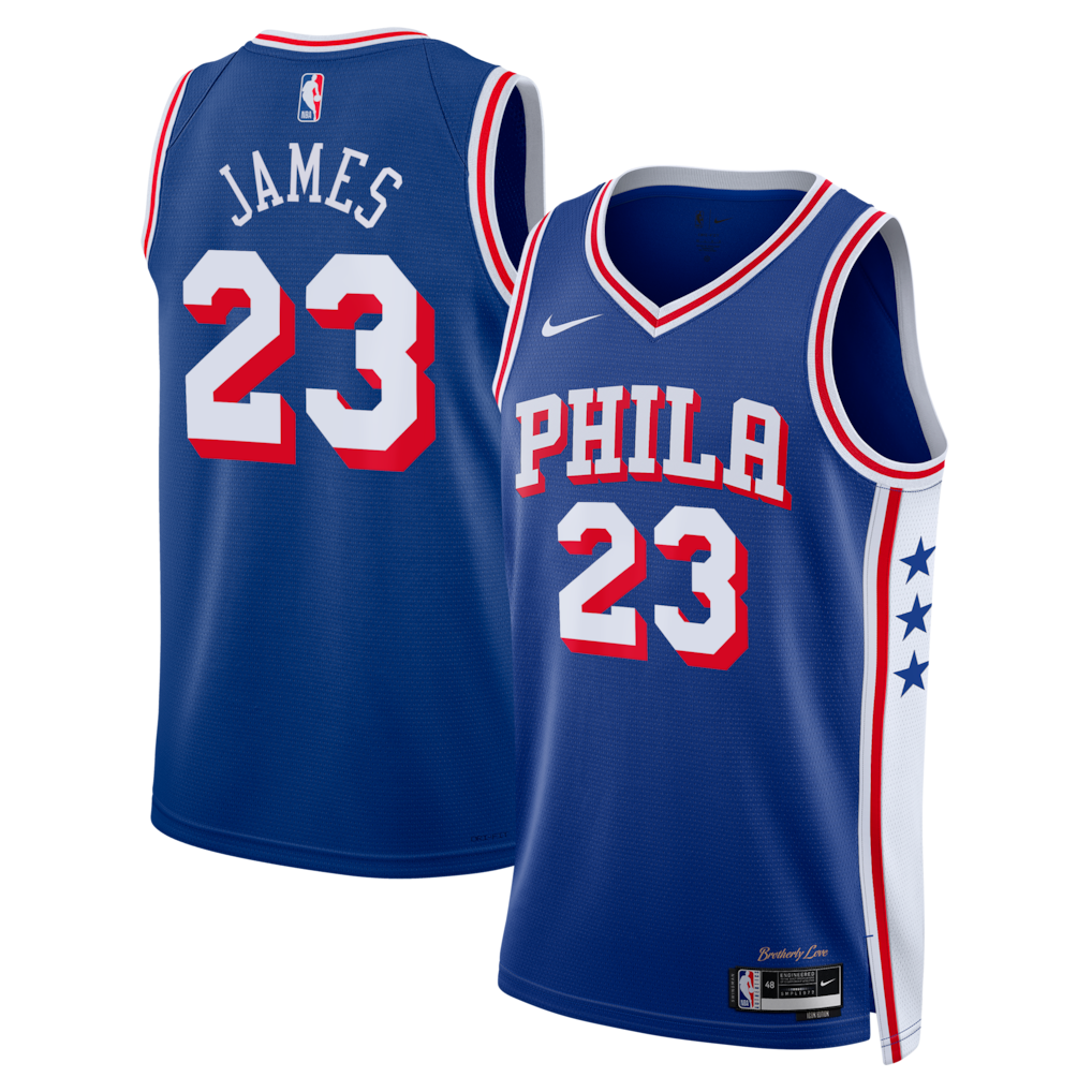 Unisex Philadelphia 76ers LeBron James Royal Swingman Jersey - All Stitched