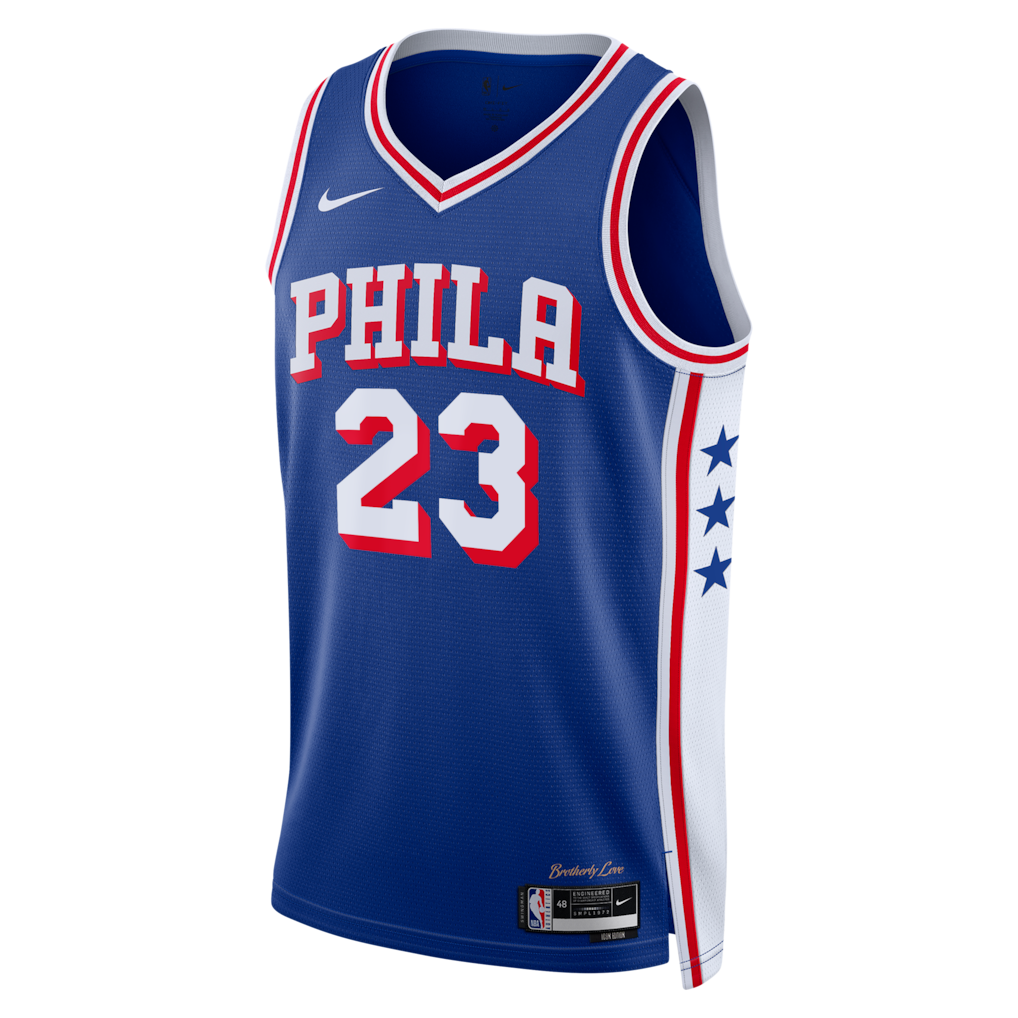 LeBron James Royal Swingman Jersey Philadelphia 76ers - All Stitched